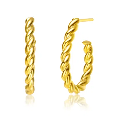 Genevive Jewelry Women's Rachel Glauber Gold Plated Twisted Open Hoop Earrings