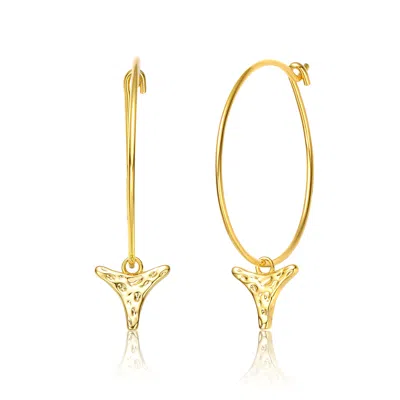Genevive Jewelry Women's Rachel Glauber Gold Plated With Clear Cubic Zirconia Drop Hoop Earrings