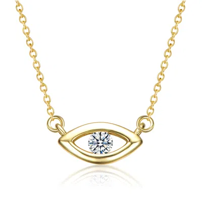 Genevive Jewelry Women's Rachel Glauber Gold Plated With Cubic Zirconia Evil Eye Pendant Necklace