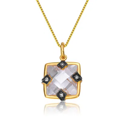 Genevive Jewelry Women's Rachel Glauber Gold Plated With Cubic Zirconia Fashionable Necklace