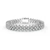 Genevive Jewelry Women's Rachel Glauber Modern White Gold Plated Cubic Zirconia Three Row Bracelet In White