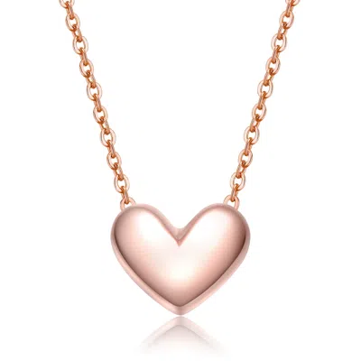 Genevive Jewelry Women's Rachel Glauber Teens Rose Gold Plated Minimalist Heart Pendant Necklace
