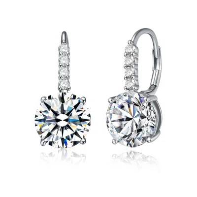 Genevive Jewelry Women's Rachel Glauber White Gold Plated Cubic Zirconia Hinge Back Earrings