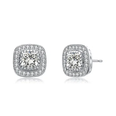Genevive Jewelry Women's Rachel Glauber White Gold Plated Cubic Zirconia Stud Earrings