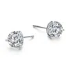 Genevive Jewelry Women's Rachel Glauber White Gold Plated Three-prong Martini Solitaire Stud Earrings In White