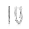 Genevive Jewelry Women's Rachel Glauber White Gold Plated U Small Hoop Earrings In White