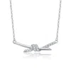Genevive Jewelry Women's Rachel Glauber White Gold Plated With Cubic Zirconia Bypass Necklace In Metallic
