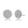 Genevive Jewelry Women's Rachel Glauber White Gold Plated With Cubic Zirconia Concentric Cluster Round Stud Earrings In White