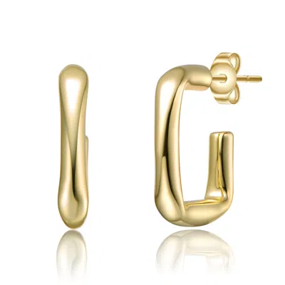 Genevive Jewelry Women's Rachel Glauber Yellow Gold Plated G-shaped Hoop Earrings
