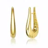 Genevive Jewelry Women's Rachel Glauber Yellow Gold Plated Oblong Oval Raindrop Hoop Earrings In Gold