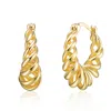 Genevive Jewelry Women's Rachel Glauber Yellow Gold Plated Twisted Halo Hoop Earrings In Gold