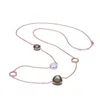 Genevive Jewelry Women's Rose Gold / Brown Sterling Silver Lavander And Brown Cubic Zirconia Necklace In Multi