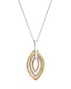 Genevive Jewelry Women's Rose Gold / Gold / White Sterling Silver Cubic Zirconia Three Tone Necklace In Multi