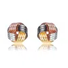 Genevive Jewelry Women's Rose Gold / Silver / Gold Sterling Silver Multi Colored Knot Earrings In Multi