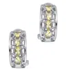 Genevive Jewelry Women's Silver / Yellow Sterling Silver White Gold Plated With Cubic Zirconia Lemon Omega Earrings In Multi