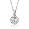 Genevive Jewelry Women's Stella Valentino Sterling Silver White Gold Plated With Lab Created Flower Pinwheel Pendant  In White