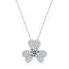 Genevive Jewelry Women's Stella Valentino Sterling Silver White Gold Plated With Lab Created Moissanite French Pave B In White