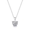 Genevive Jewelry Women's Stella Valentino Sterling Silver White Gold Plated With Lab Created Moissanite Heart Solitai In White