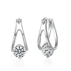 Genevive Jewelry Women's Stella Valentino Sterling Silver White Gold Plated With Lab Created Moissanite Solitaire Dou In White