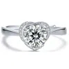Genevive Jewelry Women's Stella Valentino Sterling Silver White Gold Plated With Round Lab Created Moissanite Heart P In White