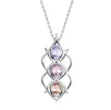 Genevive Jewelry Women's Sterling Silver Cubic Zirconia Three Stone Linear Necklace In Silver