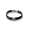 Genevive Jewelry Women's White / Brown Rachel Glauber White Gold Plated Brown Rubber Bracelet In Multi