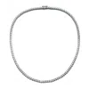 Genevive Jewelry Women's White Gold Plated With Clear Cubic Zirconia Tennis Necklace In White