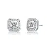 Genevive Jewelry Women's White Rachel Glauber Exclusive Rhodium Plated Cubic Zirconia Square Stud Earrings In White
