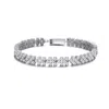 Genevive Jewelry Women's White Rachel Glauber One Of A Kind Classy Three Row Cubic Zirconia Tennis Bracelet In White