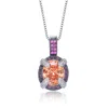 Genevive Jewelry Women's White / Red / Silver Cubic Zirconia Sterling Silver Cubic Zirconia Drop Necklace In Multi