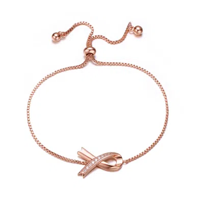 Genevive Jewelry Women's White / Rose Gold Rachel Glauber Stunning Teens-young Adults Rose Gold Plated Infinity Love  In Multi