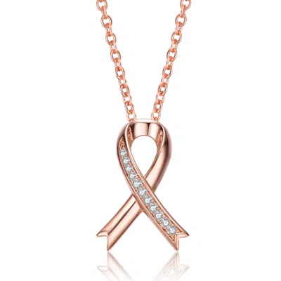 Genevive Jewelry Women's White / Rose Gold Rachel Glauber Teens-young Adults Rose Gold Plated With Clear Cubic Zircon In Multi