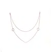 Genevive Jewelry Women's White / Rose Gold Rachel Glauber White Ceramicdouble Ovel Cz Necklace In Multi