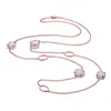 Genevive Jewelry Women's White / Rose Gold Sterling Silver White Cubic Zirconias Necklace In Multi