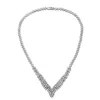 Genevive Jewelry Women's White / Silver Antoinette Marquise V Necklace In Multi