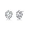 Genevive Jewelry Women's White / Silver Baguette Bundle Stud Earrings In Multi