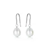 Genevive Jewelry Women's White / Silver Brigitte Classic Pearl Drop Earrings In Multi