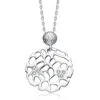 Genevive Jewelry Women's White / Silver Cubic Zirconia Sterling Silver White Gold Plated Matte Brushed Filigree Penda In Multi