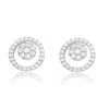 Genevive Jewelry Women's White / Silver Cubic Zirconia Sterling Silver White Gold Plated Round Earrings In Multi