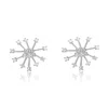 Genevive Jewelry Women's White / Silver Cubic Zirconia Sterling Silver White Gold Plated Round Spike Earrings In Multi