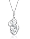 Genevive Jewelry Women's White / Silver Sterling Silver Clear Cubic Zirconia Avant-garde Necklace In Multi