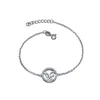 Genevive Jewelry Women's White / Silver Sterling Silver Clear Cubic Zirconia Circle Frame Butterfly Bracelet In Multi