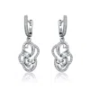 Genevive Jewelry Women's White / Silver Sterling Silver Clear Cubic Zirconia Open Knot Earrings In Multi