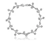 Genevive Jewelry Women's White / Silver Sterling Silver Cubic Zirconia Bracelet With Dangling Pieces In Multi