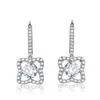 Genevive Jewelry Women's White / Silver Sterling Silver Cubic Zirconia Butterfly Drop Earrings In Multi