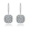 Genevive Jewelry Women's White / Silver Sterling Silver Cubic Zirconia Charm Earrings In Multi