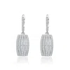 Genevive Jewelry Women's White / Silver Sterling Silver Cubic Zirconia Five Strand Dangle Earrings In Multi