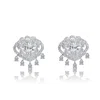 Genevive Jewelry Women's White / Silver Sterling Silver Cubic Zirconia Mini Chandelier Earrings In Multi