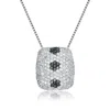 Genevive Jewelry Women's White / Silver Sterling Silver Cubic Zirconia Pave Necklace In Multi
