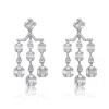 Genevive Jewelry Women's White / Silver Sterling Silver Cubic Zirconia Scale Earrings In Multi